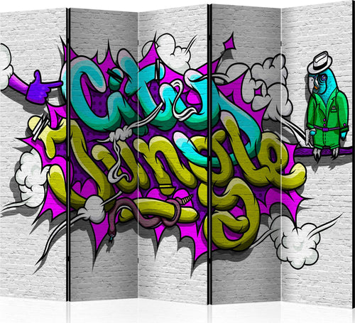 Paravento-City-Jungle-graffiti-II-[Room-Dividers]