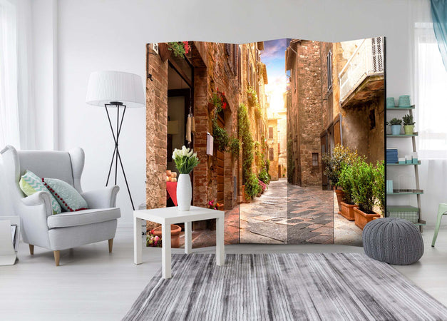 Paravento-Colourful-Street-in-Tuscany-II-[Room-Dividers]