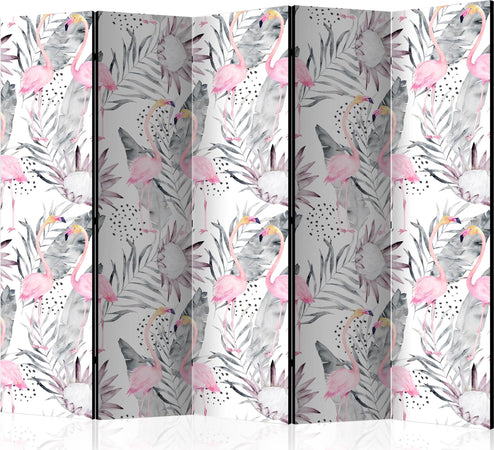 Paravento-Flamingos-and-Twigs-II-[Room-Dividers]