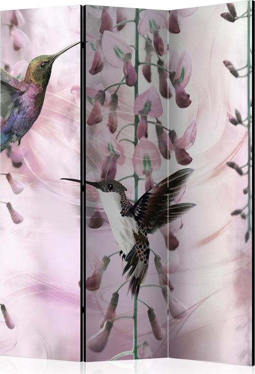 Paravento-Flying-Hummingbirds-(Pink)-[Room-Dividers]
