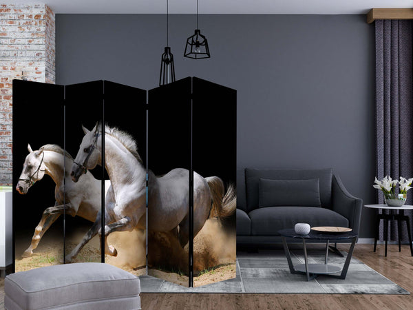 Paravento-Galloping-horses-on-the-sand-II-[Room-Dividers]