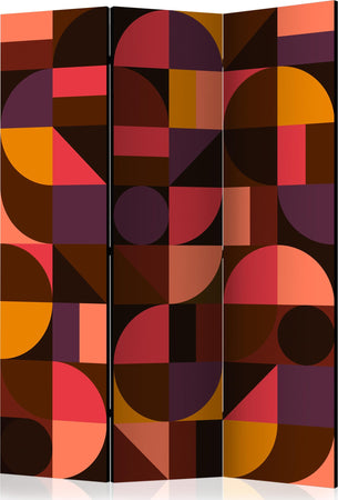 Paravento-Geometric-Mosaic-(Red)-[Room-Dividers]
