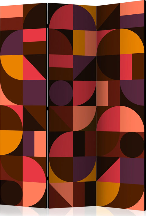 Paravento-Geometric-Mosaic-(Red)-[Room-Dividers]