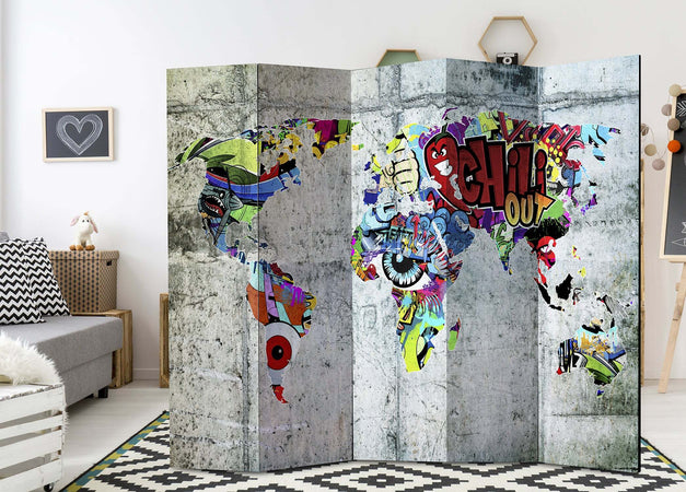 Paravento-Graffiti-World-[Room-Dividers]