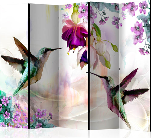 Paravento-Hummingbirds-and-Flowers-II-[Room-Dividers]