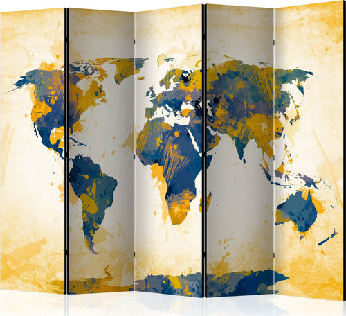 Paravento-Map-of-the-World-Sun-and-sky-II-[Room-Dividers]
