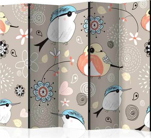 Paravento-Natural-pattern-with-birds-II-[Room-Dividers]