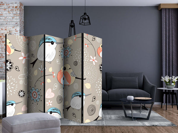 Paravento-Natural-pattern-with-birds-II-[Room-Dividers]