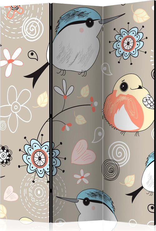 Paravento-Natural-pattern-with-birds-[Room-Dividers]