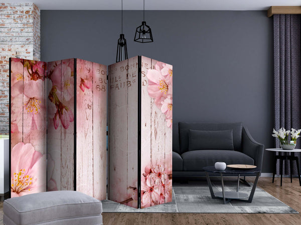 Paravento-Pink-apple-blossoms-II-[Room-Dividers]