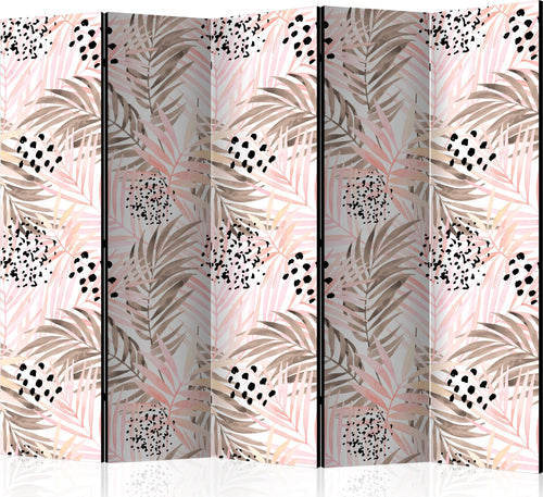 Paravento-Pink-Palm-Leaves-II-[Room-Dividers]