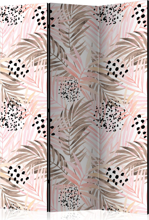 Paravento-Pink-Palm-Leaves-[Room-Dividers]