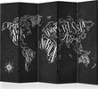 Paravento-Retro-Continents-(Black)-II-[Room-Dividers]