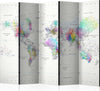 Paravento-Room-divider-–-Whitecolorful-world-map