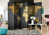 Paravento-Room-divider-World-map-on-dark-background