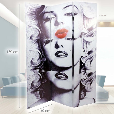 Paravento Separe Divisorio Con 3 Pannelli 180x120cm Stampa F R Marilyn Monroe Casa e cucina/Arredamento/Camera da letto/Paraventi Trade Shop italia - Napoli, Commerciovirtuoso.it
