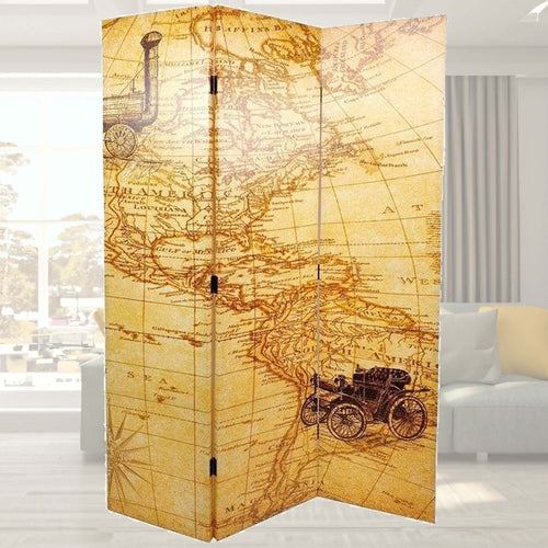 Paravento Separe Divisorio Con 3 Pannelli 180x120cm Stampa Fronte Retro Mappa Casa e cucina/Arredamento/Camera da letto/Paraventi Trade Shop italia - Napoli, Commerciovirtuoso.it