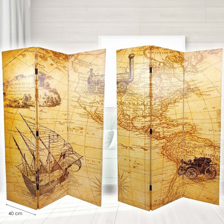 Paravento Separe Divisorio Con 3 Pannelli 180x120cm Stampa Fronte Retro Mappa Casa e cucina/Arredamento/Camera da letto/Paraventi Trade Shop italia - Napoli, Commerciovirtuoso.it