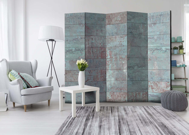 Paravento-Turquoise-Concrete-II-[Room-Dividers]