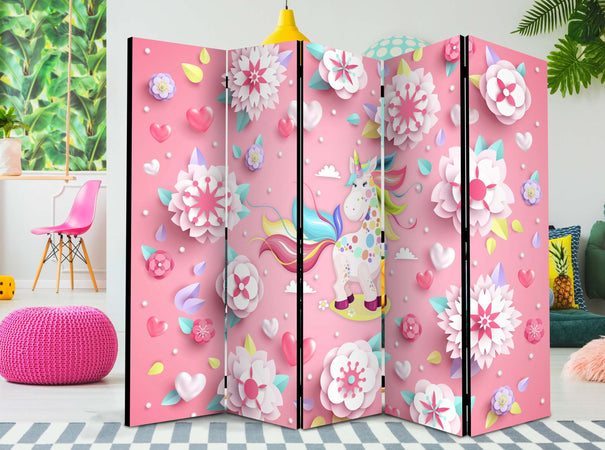 Paravento-Unicorn-on-Flowerbed-II-[Room-Dividers]