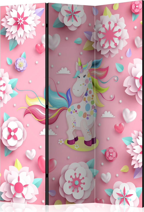 Paravento-Unicorn-on-Flowerbed-[Room-Dividers]