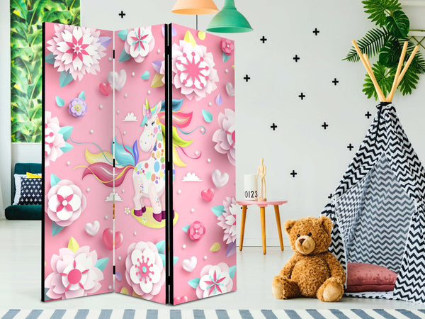 Paravento-Unicorn-on-Flowerbed-[Room-Dividers]