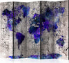Paravento-World-Map:-Ink-Blots-II-[Room-Dividers]