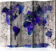 Paravento-World-Map:-Ink-Blots-II-[Room-Dividers]
