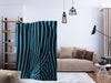 Paravento-Zebra-pattern-(turquoise)-[Room-Dividers]