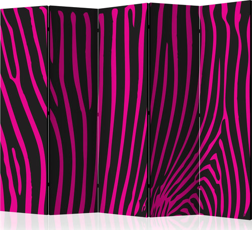 Paravento-Zebra-pattern-(violet)-II-[Room-Dividers]