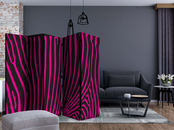 Paravento-Zebra-pattern-(violet)-II-[Room-Dividers]