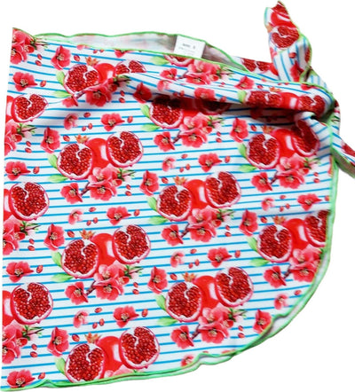 Pareo Bambina Azzurro Verde Rosso Gonnella Estiva Mare Righe Gonna Mare Stampa Melograno PAREO Piccole Canaglie - Tropea, Commerciovirtuoso.it