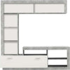 Parete attrezzata per soggiorno porta TV con ripiani ed ante Bianco e cemento 170 cm Casa e cucina/Arredamento/Soggiorno/Pareti attrezzate Decor Space - Altamura, Commerciovirtuoso.it