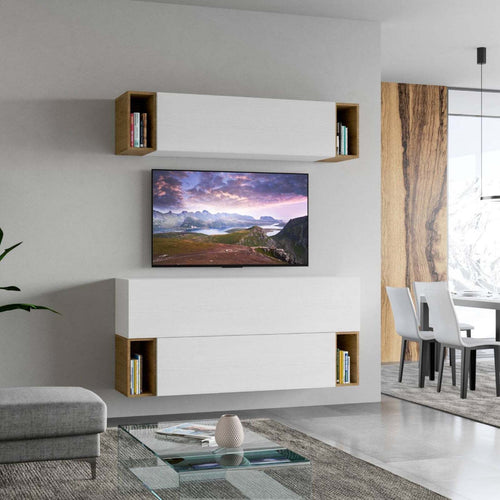 Parete attrezzata per soggiorno porta TV con ripiani per arredamento camere ed interni 174 cm Casa e cucina/Arredamento/Soggiorno/Pareti attrezzate Decor Space - Altamura, Commerciovirtuoso.it