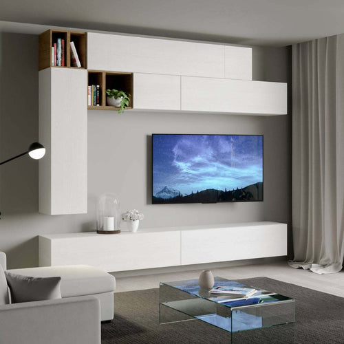 Parete attrezzata per soggiorno porta TV con ripiani per arredamento camere ed interni 208 cm Casa e cucina/Arredamento/Soggiorno/Pareti attrezzate Decor Space - Altamura, Commerciovirtuoso.it