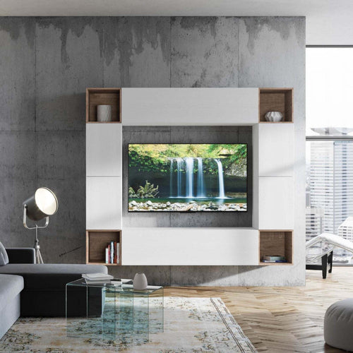 Parete attrezzata per soggiorno porta TV con ripiani per arredamento camere ed interni 254 cm Casa e cucina/Arredamento/Soggiorno/Pareti attrezzate Decor Space - Altamura, Commerciovirtuoso.it