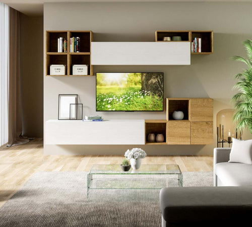 Parete attrezzata per soggiorno porta TV con ripiani per arredamento camere ed interni 294 cm Casa e cucina/Arredamento/Soggiorno/Pareti attrezzate Decor Space - Altamura, Commerciovirtuoso.it