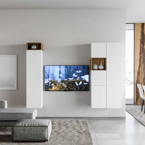 Parete attrezzata per soggiorno porta TV con ripiani per arredamento camere ed interni h 174 cm Casa e cucina/Arredamento/Soggiorno/Pareti attrezzate Decor Space - Altamura, Commerciovirtuoso.it