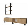 Parete attrezzata Zenon 180 cm. porta tv e libreria rovere