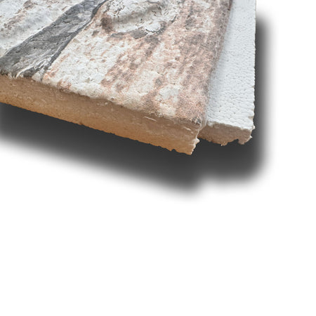 CAPPOTTO esterno - interno isolante in STYROFOAM 3D spess. 3,5cm (120x50cm) con resine e malta Pietre orizzontali