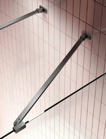 Parete Doccia Walk In H200 Anticalcare 8mm Trasparente Profili Grafite - Shopbagno.it