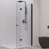 Parete Walk In A Libro H200cm Trasparente 6mm S7 Profilo Nero - Shopbagno.it