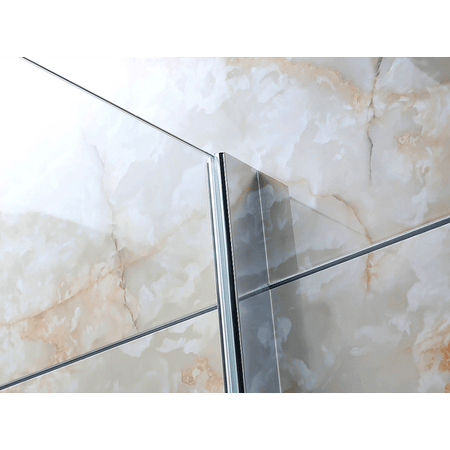 Parete Doccia Walk-In H195cm Cristallo Trasparente 8mm Anticalcare