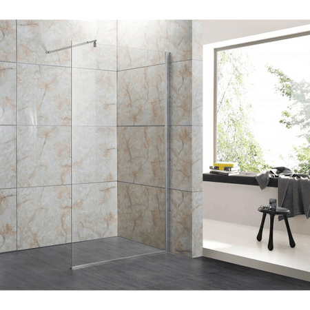 Parete Doccia Walk-In H195cm Cristallo Trasparente 8mm Anticalcare