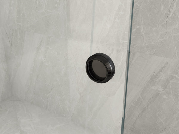 Parete Doccia Walk-In Scorrevole Profili Neri 8mm H195cm