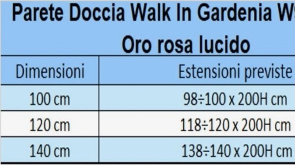Parete-Doccia-Walkin-Anticalcare-8mm-H200-profilo-Oro-Rosa-Lucido-GARDENIA