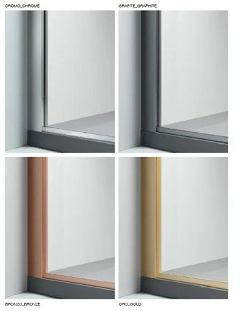 Parete Walk In H200 Anticalcare 8mm Trasparente Profili Bronzo