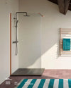 Parete Walk In H200 Anticalcare 8mm Trasparente Profili Bronzo