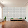 €1,99 Pannello in fibra naturale a parete 3D, rivestimento di lusso 3D 50X50cm BIANCO verniciabile QUADRATI - Eternal Parquet