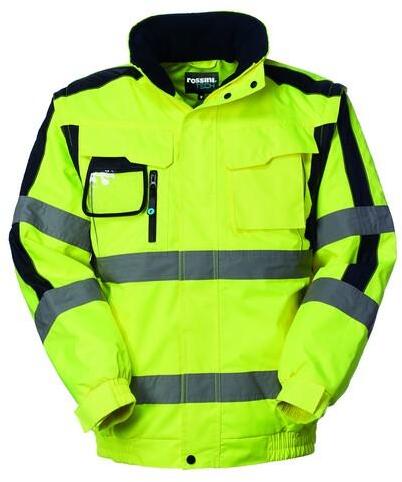 Parka Lindos Hi-Vis Giallo/Blu Giaccone Imbottito da Lavoro Alta Visibilità da Cantiere Asfaltatore Lavori Stradali